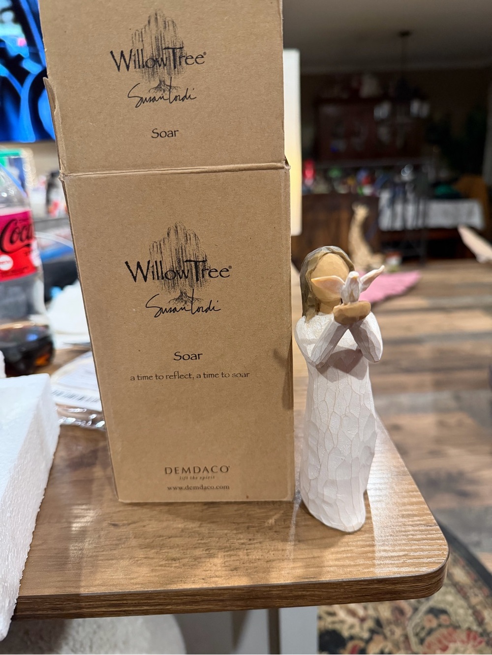 Willow Tree Soar Figurine with White Dress and Tan Hair